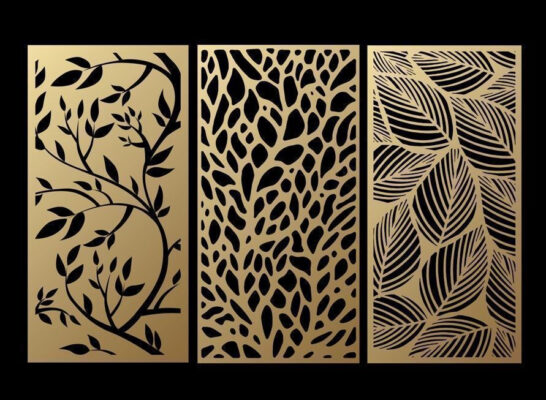 vách cnc inox mạ vàng logo