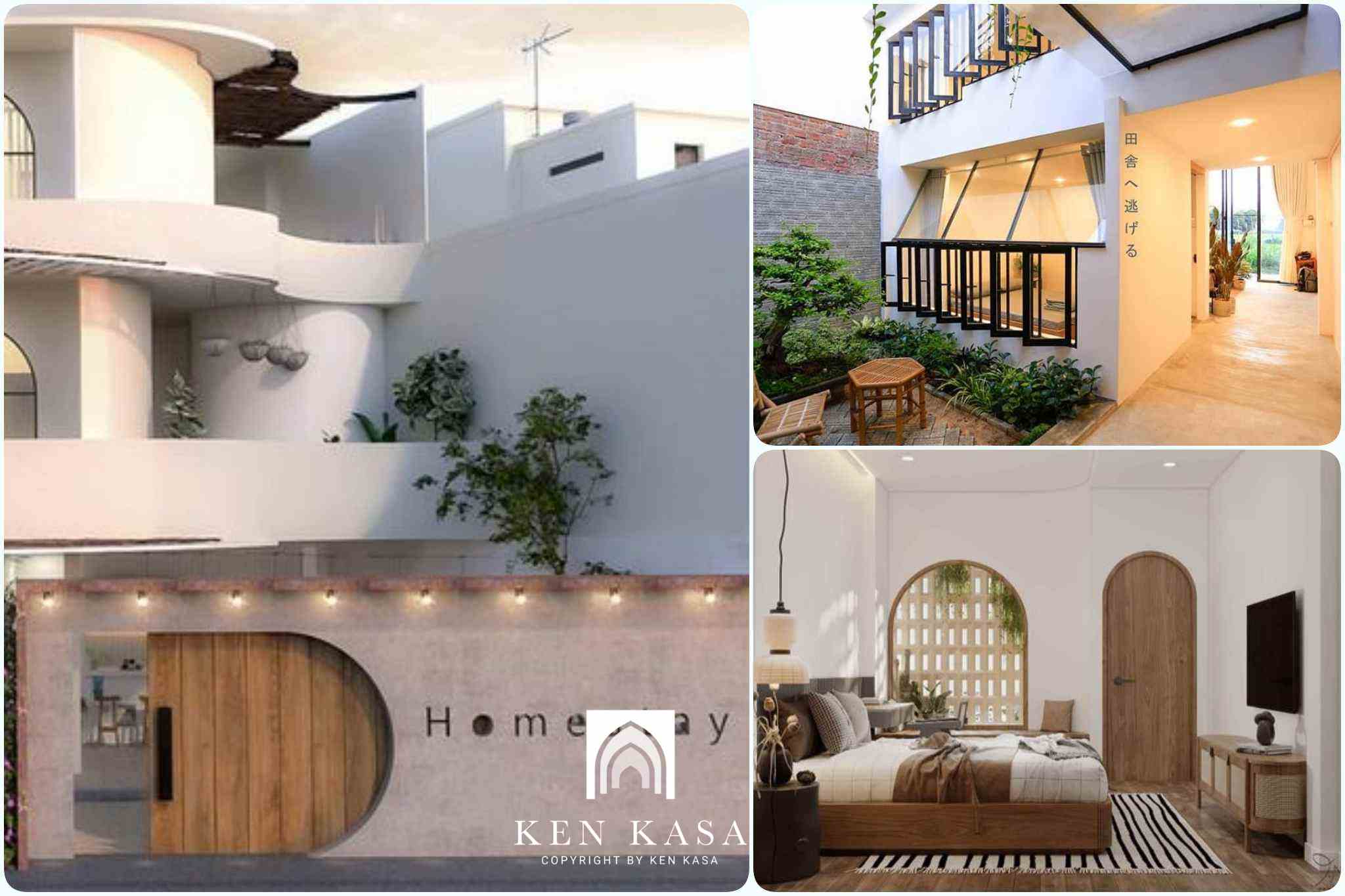 Mặt tiền khi thiết kế homestay nhà ống