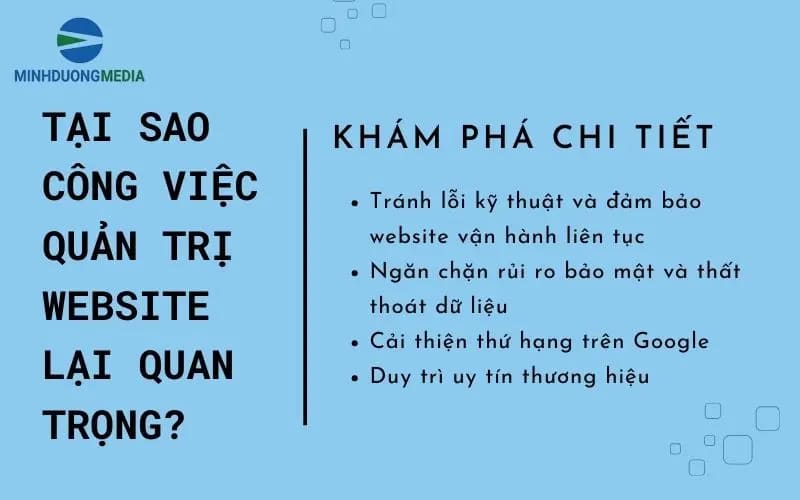 Vì sao công việc quản trị website lại quan trọng?