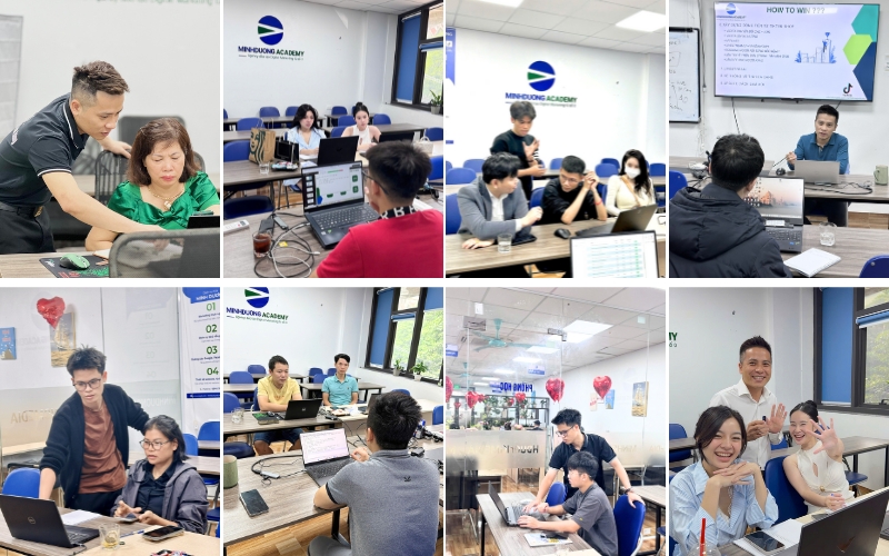 Học viên tham gia khóa học chỉnh sửa video ngắn tại Minh Dương