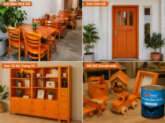 Ứng Dụng Của Sơn Gỗ Màu Cam