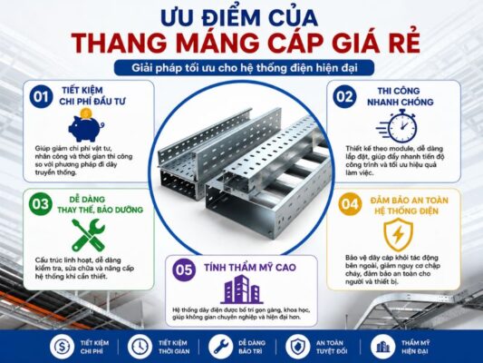 Ưu điểm khi sử dụng thang máng cáp giá rẻ