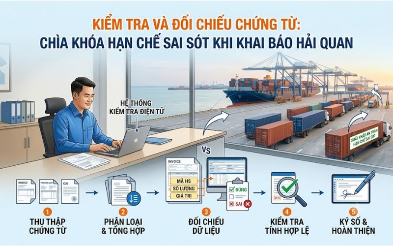 Kiểm tra chứng từ hàng xuất khẩu trước khi khai hải quan