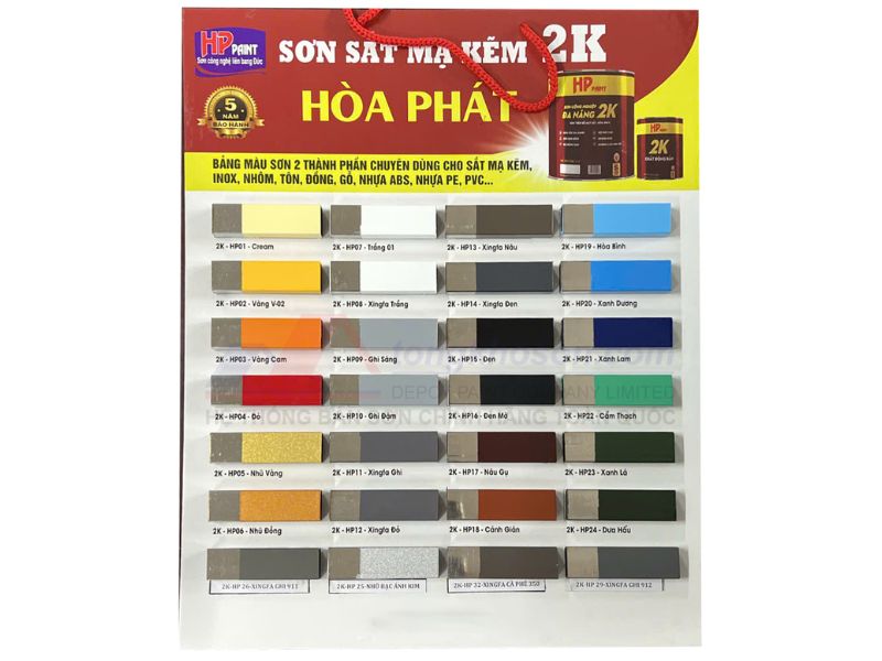 Bảng màu sơn 2K HP và bảng màu sơn HP