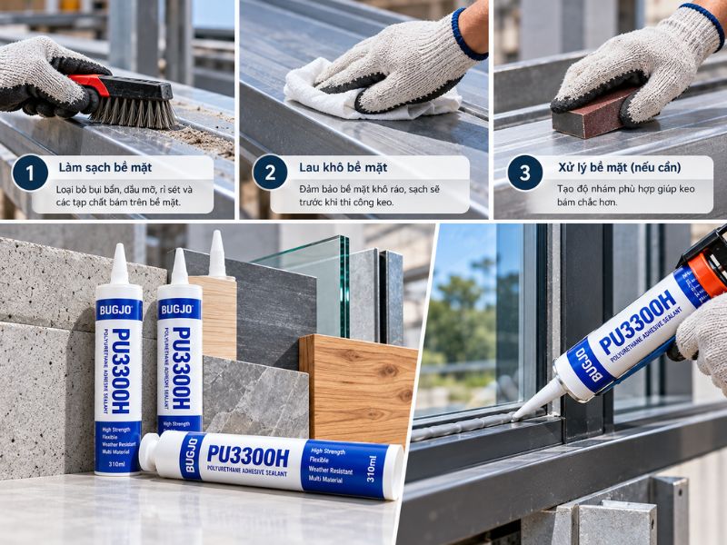 Cách sử dụng Keo Bugjo PU3300H hiệu quả