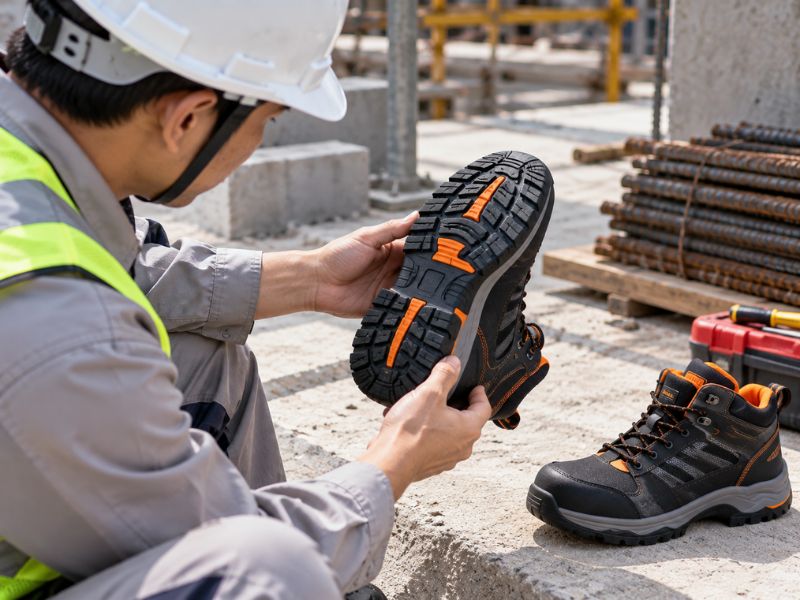 Kiểm tra đế khi chọn giày bảo hộ lao động