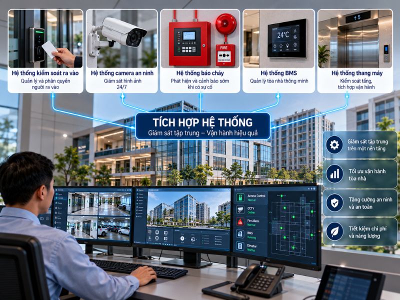 Tích hợp hệ thống báo cháy trong tòa nhà